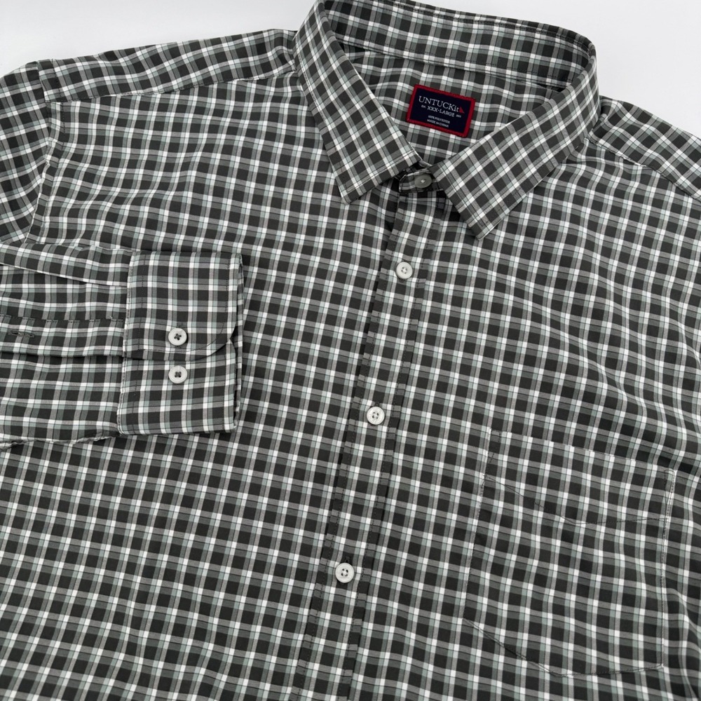 UNTUCKit Shirt Mens 3XL Green Plaid Regular Fit Button Down - Picture 1 of 11